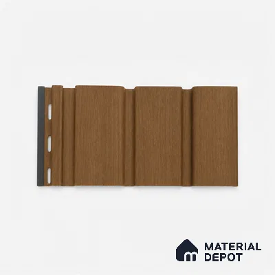 Golden Oak 10 ft x 1 ft (3060x340 mm) Soffit Design Interior & Exterior Wall & Ceiling Panel - 12 mm | Suitable for Balcony, Facade & Open Area | Width is Subjected to 5% Variation