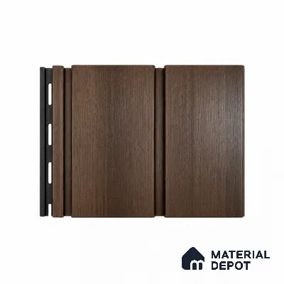 Walnut 10 ft x 1 ft (3060x340 mm) Duo Design Interior & Exterior Wall & Ceiling Panel - 12 mm | Suitable for Balcony, Facade & Open Area | Width is Subjected to 5% Variation