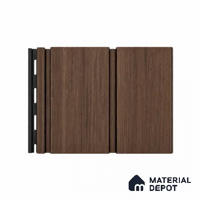 Mahogany 10 ft x 1 ft (3060x340 mm) Duo Design Interior & Exterior Wall & Ceiling Panel - 12 mm | Suitable for Balcony, Facade & Open Area | Width is Subjected to 5% Variation
