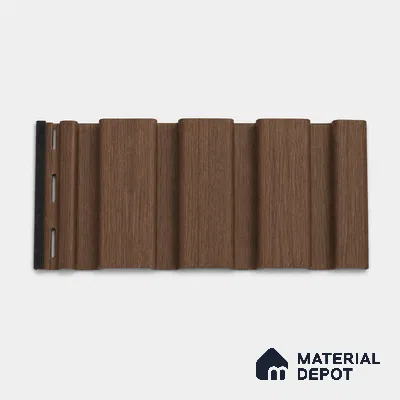Mahogany 10 ft x 0.86 ft (3060x265 mm) Louvers Design Interior & Exterior Wall & Ceiling Panel - 14 mm | Suitable for Balcony, Facade & Open Area | Width is Subjected to 5% Variation