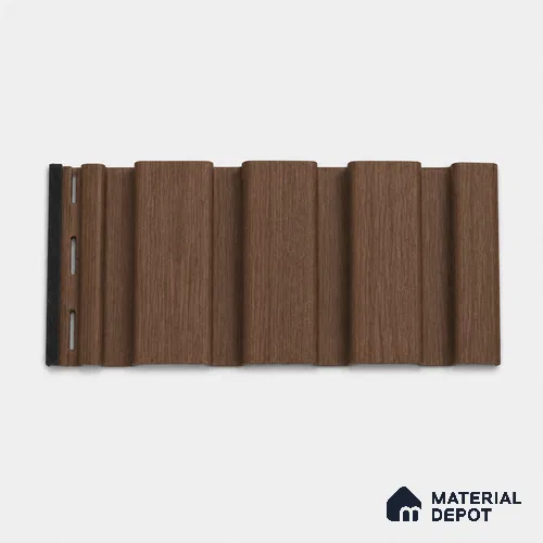 Mahogany 10 ft x 0.86 ft (3060x265 mm) Louvers Design Interior & Exterior Wall & Ceiling Panel - 14 mm | Suitable for Balcony, Facade & Open Area | Width is Subjected to 5% Variation