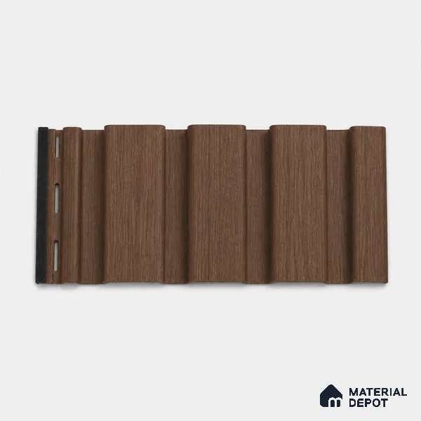 Mahogany 10 ft x 0.86 ft (3060x265 mm) Louvers Design Interior & Exterior Wall & Ceiling Panel - 14 mm | Suitable for Balcony, Facade & Open Area | Width is Subjected to 5% Variation