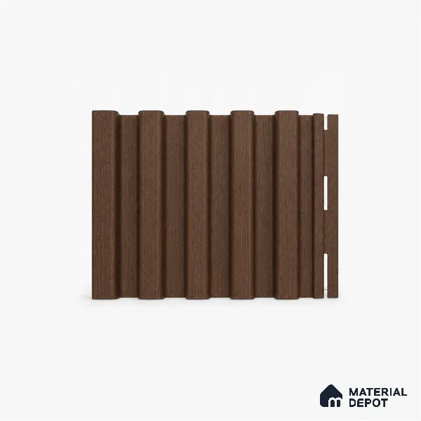 Mahogany 10 ft x 8.2 inch Vertica Design Interior & Exterior Wall & Ceiling Panel - 20 mm | Suitable for Balcony, Facade & Open Area | Width is Subjected to 5% Variation