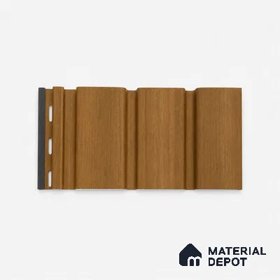 Oak Wood Ocre 10 ft x 1 ft (3060x340 mm) Soffit Design Interior & Exterior Wall & Ceiling Panel - 12 mm | Suitable for Balcony, Facade & Open Area | Width is Subjected to 5% Variation