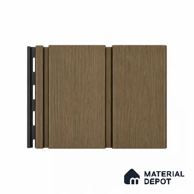 Spiced Walnut 10 ft x 1 ft (3060x340 mm) Duo Design Interior & Exterior Wall & Ceiling Panel - 12 mm | Suitable for Balcony, Facade & Open Area | Width is Subjected to 5% Variation