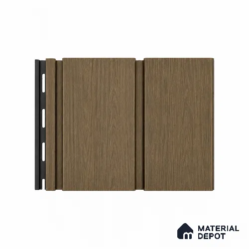 Spiced Walnut 10 ft x 1 ft (3060x340 mm) Duo Design Interior & Exterior Wall & Ceiling Panel - 12 mm | Suitable for Balcony, Facade & Open Area | Width is Subjected to 5% Variation