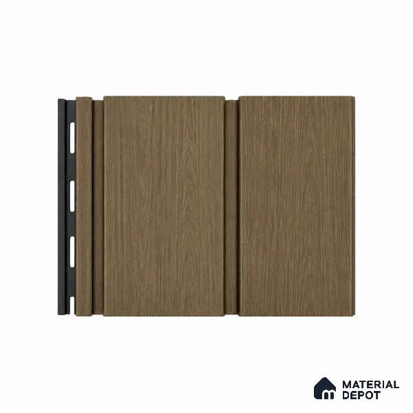 Spiced Walnut 10 ft x 1 ft (3060x340 mm) Duo Design Interior & Exterior Wall & Ceiling Panel - 12 mm | Suitable for Balcony, Facade & Open Area | Width is Subjected to 5% Variation