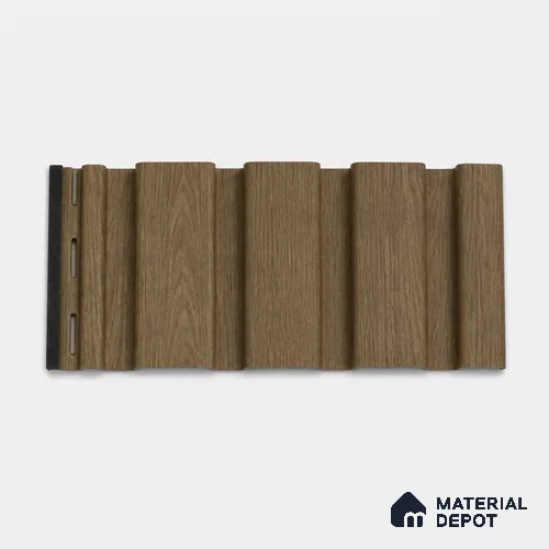 Spiced Walnut 10 ft x 0.86 ft (3060x265 mm) Louvers Design Interior & Exterior Wall & Ceiling Panel - 14 mm | Suitable for Balcony, Facade & Open Area | Width is Subjected to 5% Variation