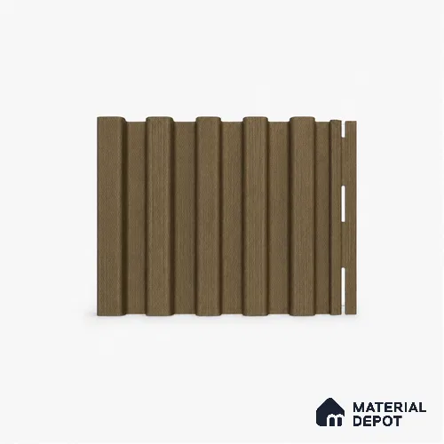 Spiced Walnut 10 ft x 8.2 inch Vertica Design Interior & Exterior Wall & Ceiling Panel - 20 mm | Suitable for Balcony, Facade & Open Area | Width is Subjected to 5% Variation