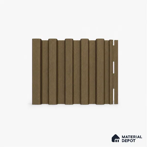 Spiced Walnut 10 ft x 8.2 inch Vertica Design Interior & Exterior Wall & Ceiling Panel - 20 mm | Suitable for Balcony, Facade & Open Area | Width is Subjected to 5% Variation