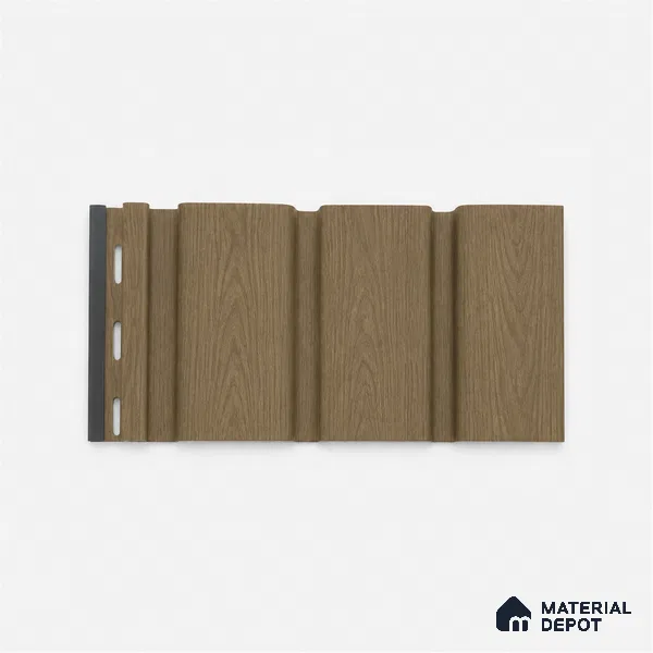 Spiced Walnut 10 ft x 1 ft (3060x340 mm) Soffit Design Interior & Exterior Wall & Ceiling Panel - 12 mm | Suitable for Balcony, Facade & Open Area | Width is Subjected to 5% Variation