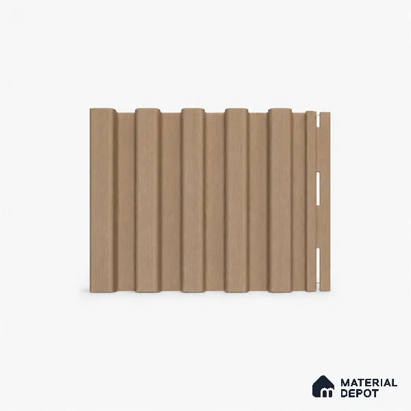 Beech Wood 10 ft x 8.2 inch Vertica Design Interior & Exterior Wall & Ceiling Panel - 20 mm | Suitable for Balcony, Facade & Open Area | Width is Subjected to 5% Variation
