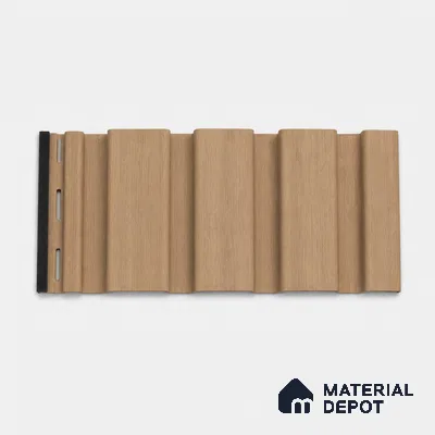 Beech Wood 10 ft x 0.86 ft (3060x265 mm) Louvers Design Interior & Exterior Wall & Ceiling Panel - 14 mm | Suitable for Balcony, Facade & Open Area | Width is Subjected to 5% Variation