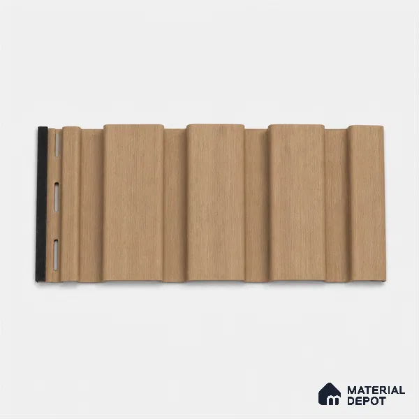 Beech Wood 10 ft x 0.86 ft (3060x265 mm) Louvers Design Interior & Exterior Wall & Ceiling Panel - 14 mm | Suitable for Balcony, Facade & Open Area | Width is Subjected to 5% Variation