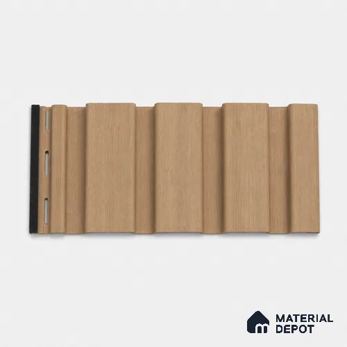 Beech Wood 10 ft x 0.86 ft (3060x265 mm) Louvers Design Interior & Exterior Wall & Ceiling Panel - 14 mm | Suitable for Balcony, Facade & Open Area | Width is Subjected to 5% Variation