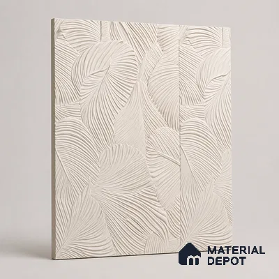 Ivory Tropical Canopy 3D Carved 13 ft x 10 ft CNC Made HDHMR Panel - 25 mm