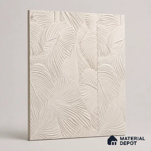 Ivory Tropical Canopy 3D Carved 13 ft x 10 ft CNC Made HDHMR Panel - 25 mm