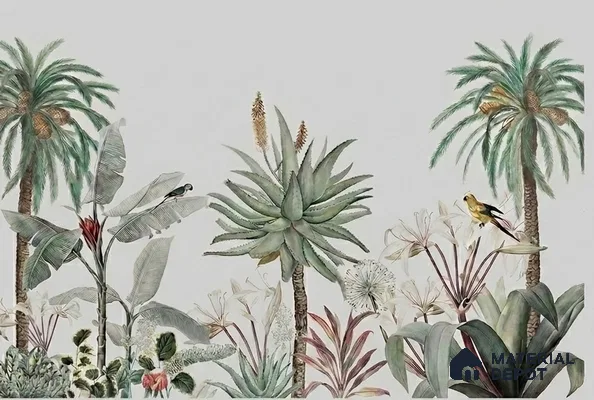 H901712 A Story by the Garden Wallpaper,Customised Sukoon Series Canvas Nature Design (Customised Size Wallpaper)