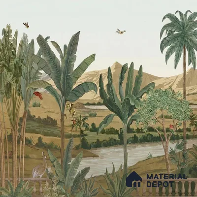 Andaaj, Lush Forest Theme Wallpaper for Rooms, Customised Sukoon Series Canvas Nature Design (Customised Size Wallpaper)