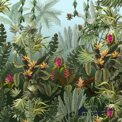 701311 - Colorful Tropical Theme Jhurmut Wallpapers, Customised Indrani Series Soft Feel Tropical Design (Customised Size Wallpaper )
