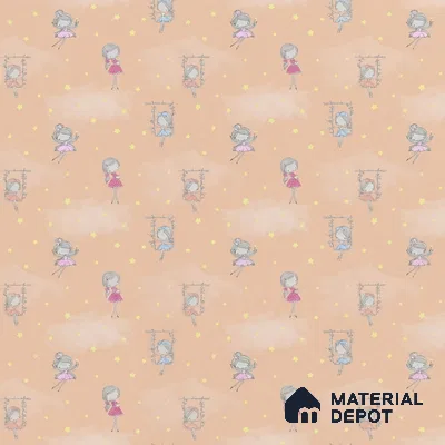 Fairies in the Sky, Wallpaper Design for Girls Room, Peach 10 Meter x 19.68 Inches Soft Feel Paper Type Wallpaper -54 Sq. Ft. | Minimum 15% wastage during installation