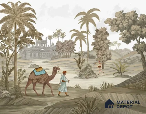 Jaisalmer, Indian Theme Wall Wallpaper, Customised Sukoon Series Handmade Nature Design (Customised Size Wallpaper)