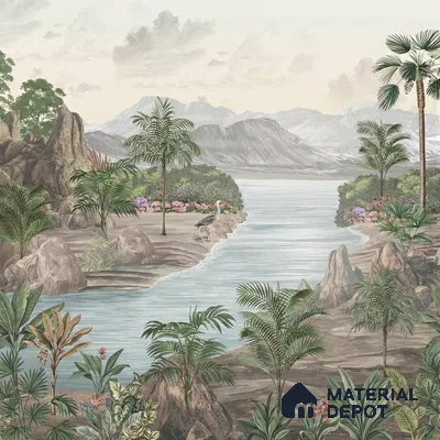 Surmaya, Pleasing Room Wallpaper Design Sukoon Series Canvas Nature Design (Customised Size Wallpaper)