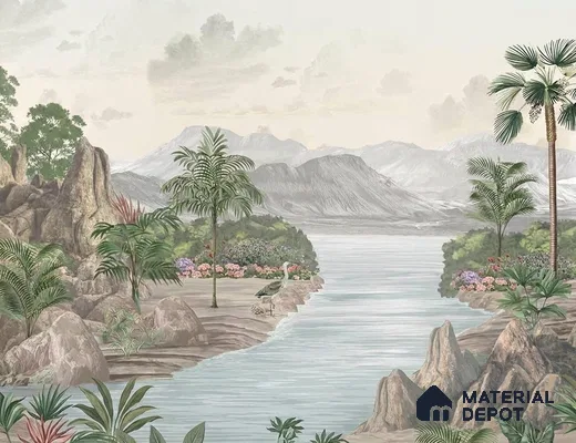 Surmaya, Pleasing Room Wallpaper Design Sukoon Series Handmade Nature Design (Customised Size Wallpaper)