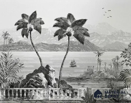 The Beach, Beautiful Wallpaper for Rooms Sukoon Series Canvas Nature Design (Customised Size Wallpaper)