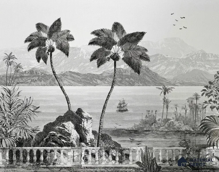 The Beach, Beautiful Wallpaper for Rooms Sukoon Series Canvas Nature Design (Customised Size Wallpaper)
