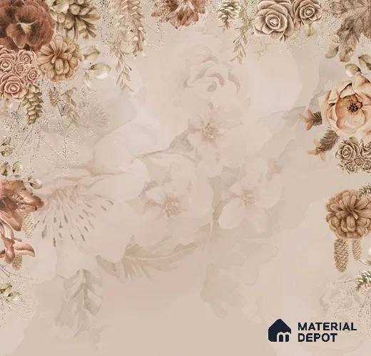Timeless Elegance: Vintage Hanging Floral Luxury Wallpaper Indrani Series Canvas Florals Design (Customised Size Wallpaper )