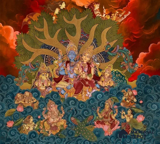 Lotus of kailasa, Kerala Wall Mural (Customised Wallpaper)