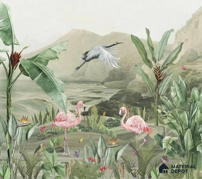 Tropical Jungle Themed Handmade (Customised Wallpaper)