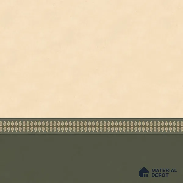 WP 03268 B | Viram | Beige & Olive Two-Tone Border Panel Plain Look Wallpaper Handmade (Customised Size)