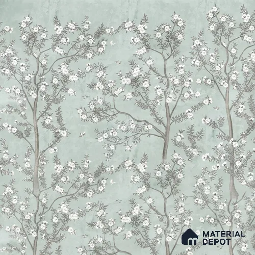 Chinoiserie Pattern for Walls, Light Green Soft Feel (Customised Wallpaper)