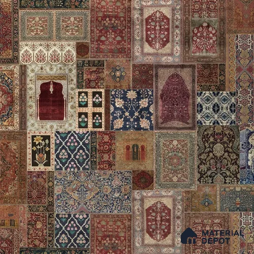 Aalishan Exquisite Indian Carpet Design Handmade Wallpaper for Walls