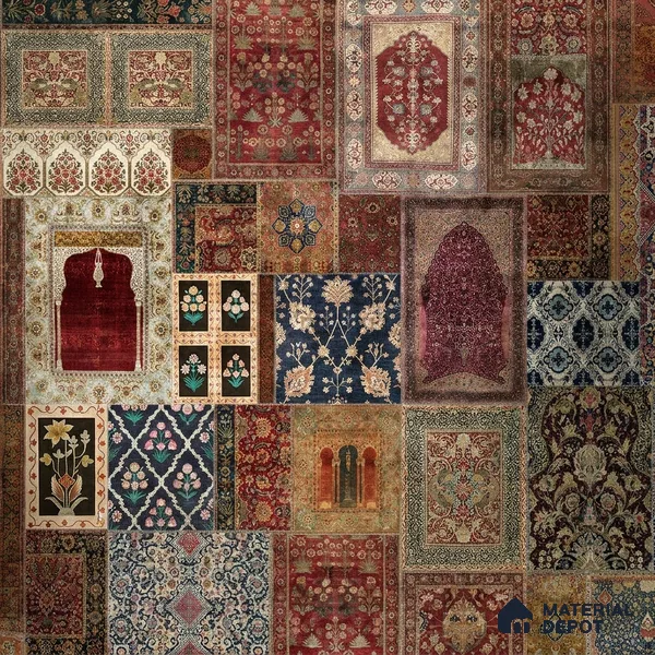 Aalishan Exquisite Indian Carpet Design Sandstone Wallpaper for Walls