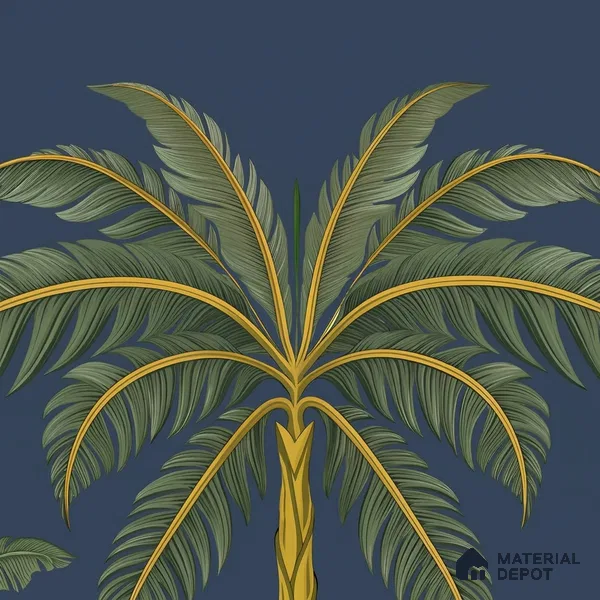 Surabhi Cows Pichwai Design Sandstone Wallpaper Blue Color (Customised Wallpaper)