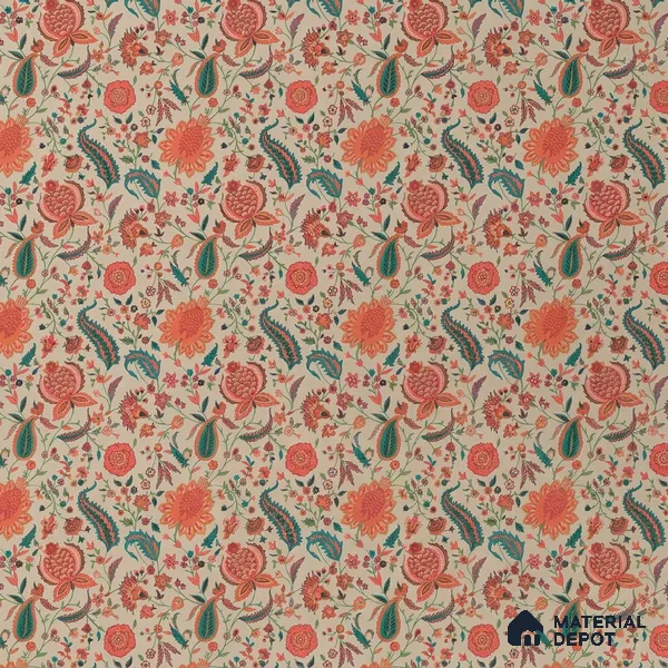 WP 03895 | Premium Indian Colorful Room 10 | Rust Orange Rose Bud Floral Look Soft Feel Wallpaper 10 Meter x 19.68 inches - 54 Sq. Ft. | Minimum 15% wastage during installation