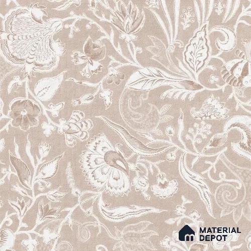 Bahaar Indian Floral Wallpaper | Soft Feel 6 Meter x 20 Inc Dusty Rose Beige