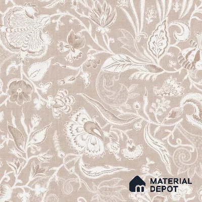 Bahaar Dusty Rose Beige Indian Canvas Floral Wallpaper - 10 Meter x 20 Inches, 54.68 Sq. Ft.