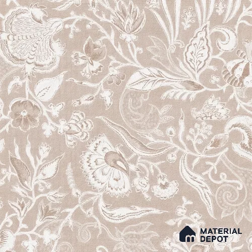 Bahaar Indian Floral Wallpaper | Canvas 10 Meter x 20 Inc Dusty Rose Beige