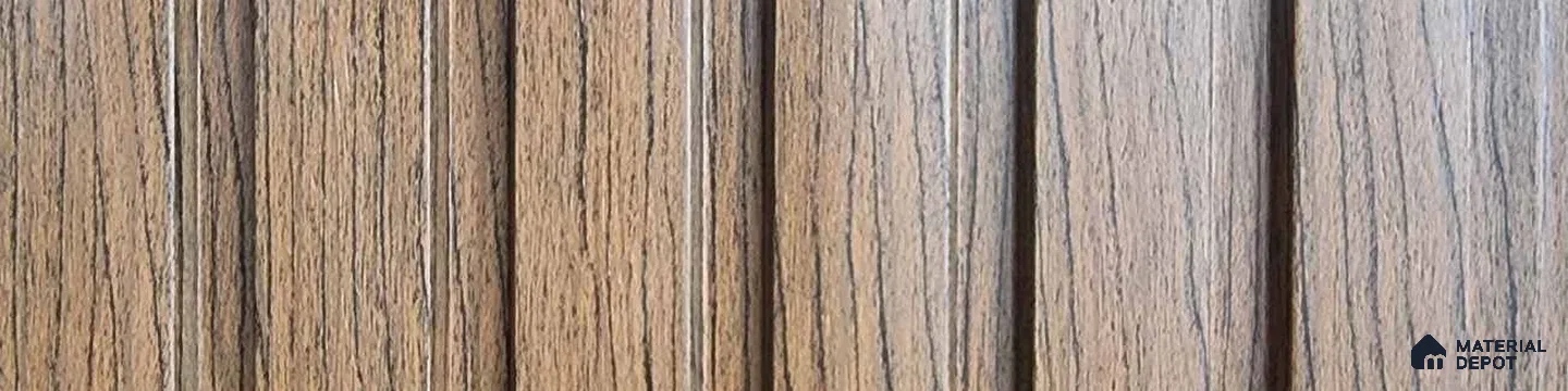 PN 07647 Wood Look Louver 8 ft x 0.83 ft Texture Finish  - 10 mm | Suitable for Feature Wall, TV Unit & Living Room