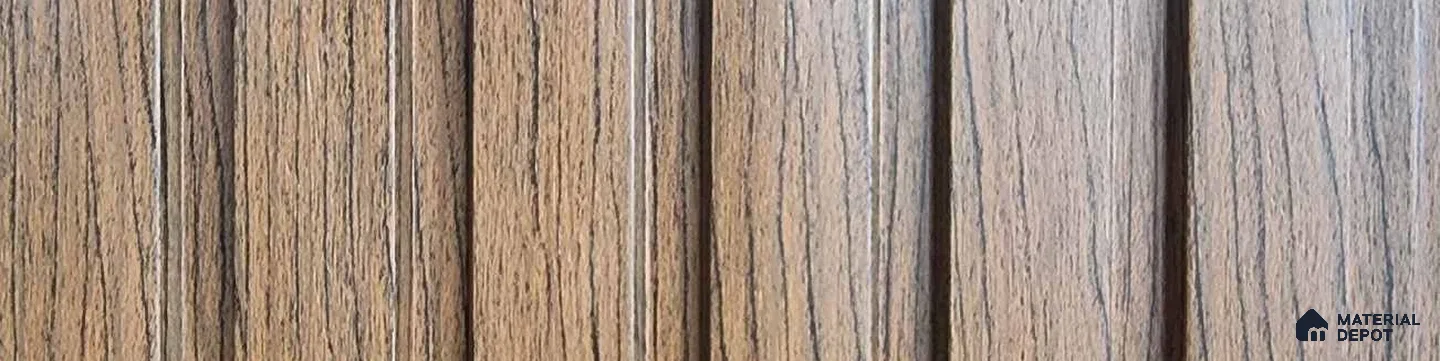 PN 07647 Wood Look Louver 8 ft x 0.83 ft Texture Finish - 10 mm | Suitable for Feature Wall, TV Unit & Living Room