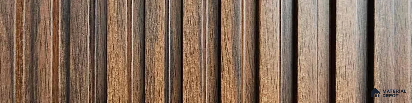 PN 07654 Wood Look Louver 8 ft x 0.83 ft Texture Finish  - 10 mm | Suitable for Feature Wall, TV Unit & Living Room