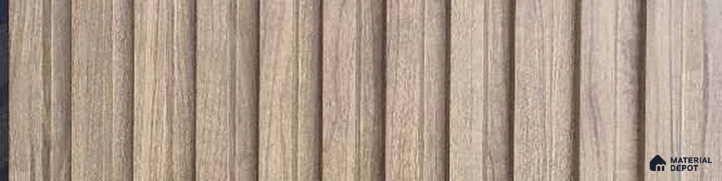 PN 07656 Wood Look Louver 8 ft x 0.83 ft Texture Finish  - 10 mm | Suitable for Feature Wall, TV Unit & Living Room
