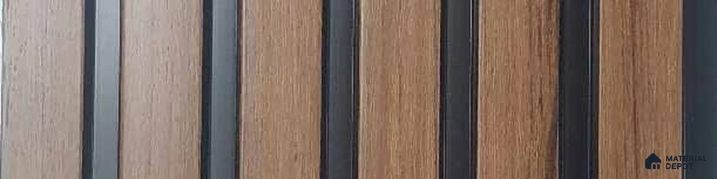 PN 07652 Wood Look Louver 8 ft x 0.83 ft Texture Finish - 10 mm | Suitable for Feature Wall, TV Unit & Living Room