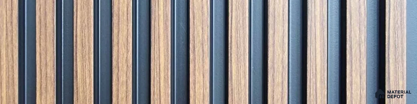 PN 07659 Wood Look Louver 8 ft x 0.83 ft Texture Finish  - 10 mm | Suitable for Feature Wall, TV Unit & Living Room