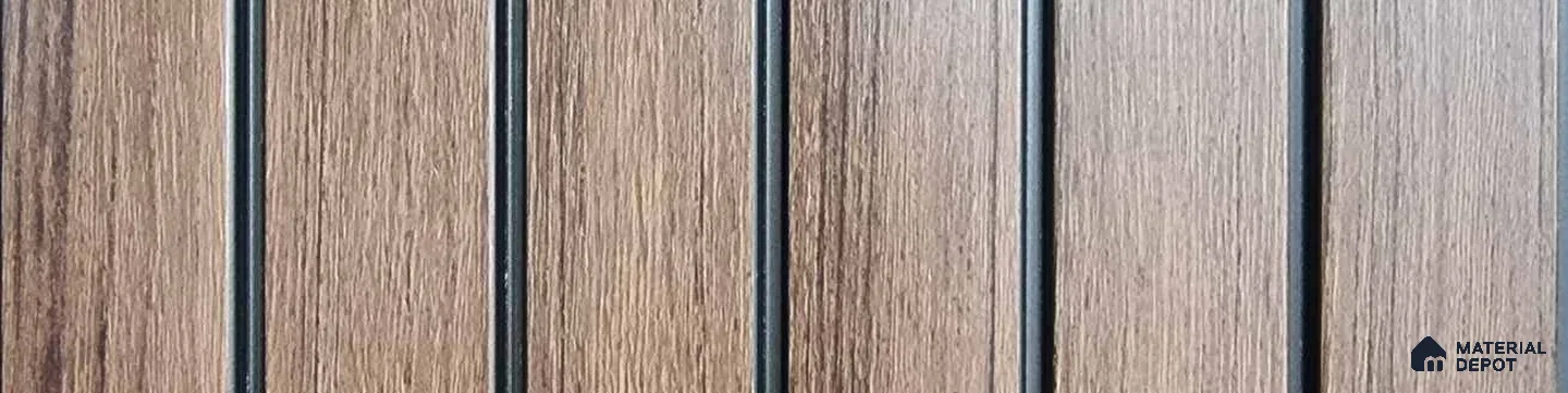 PN 07679 Wood Look Louver 9.5 ft x 0.83 ft Texture Finish  - 10 mm | Suitable for Feature Wall, TV Unit & Living Room