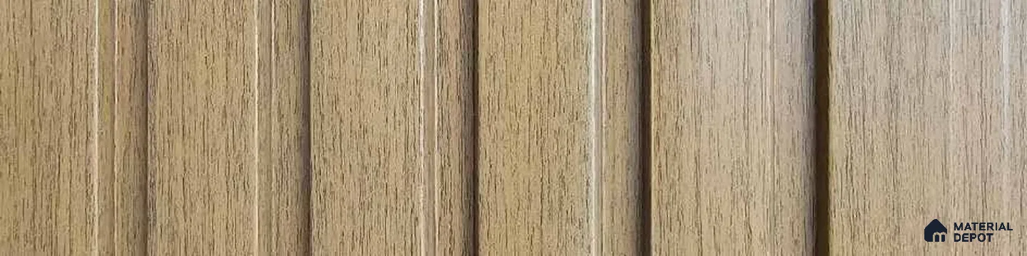 PN 07671 Wood Look Louver 9.5 ft x 0.83 ft Texture Finish  - 10 mm | Suitable for Feature Wall, TV Unit & Living Room